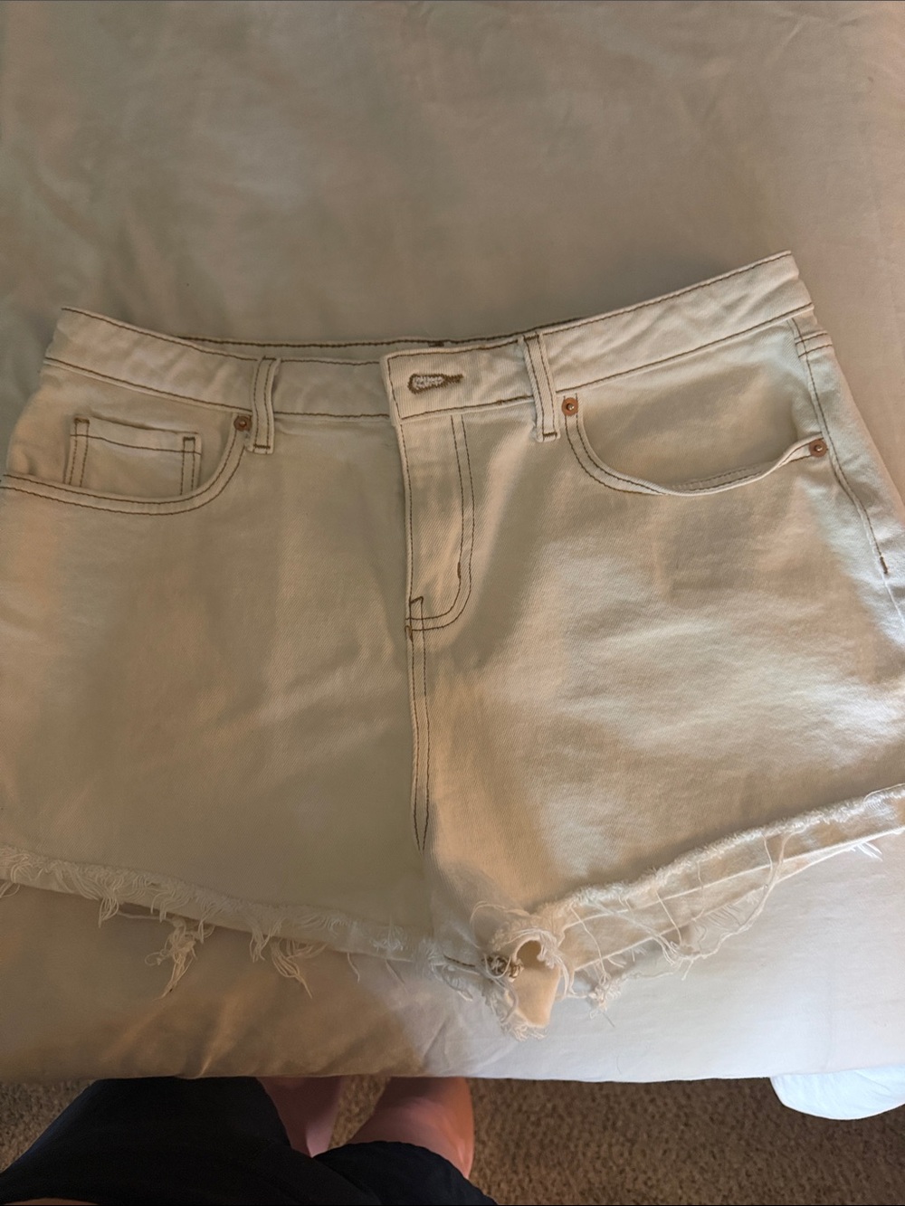 wild fable White Raw-Hem Denim Cutoff Shorts